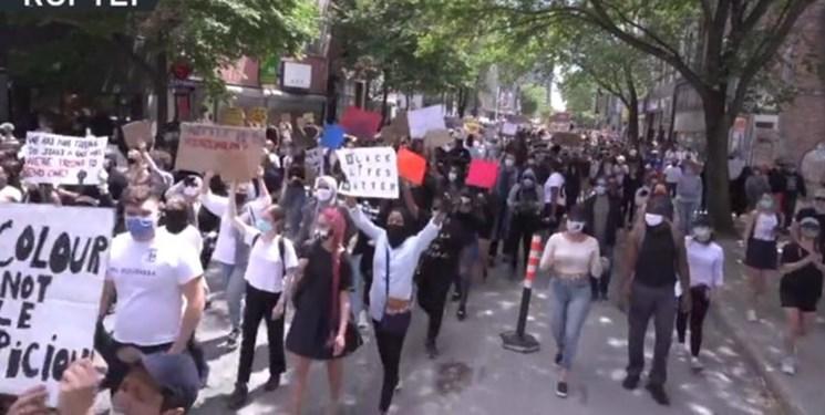فیلم ، حمله پلیس کانادا با گاز آشک آور به معترضان ضد تبعیض نژادی